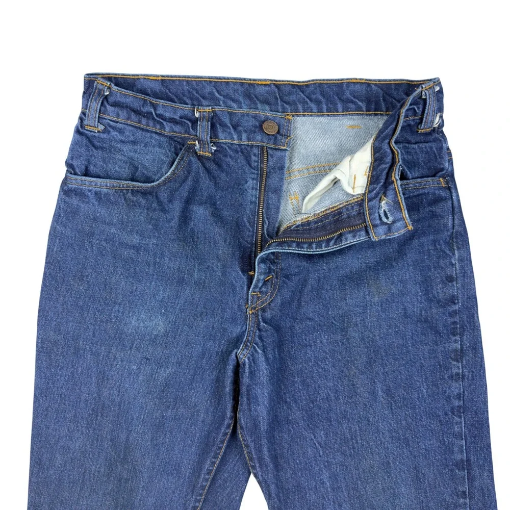 Vtg Levi's 646 Orange Tab Big E Dark Denim Flare Jeans 30x28.5 Talon 42 60s 70s
